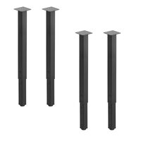 Set 4 picioare masa, Inaltime reglabila 610-1016 mm, Otel, max 544 kg, Negru, Nivelare reglabila, teava patrata