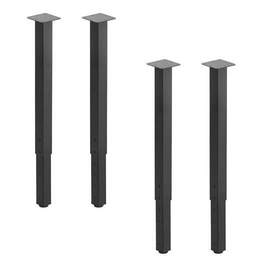 Set 4 picioare masa, Inaltime reglabila 610-1016 mm, Otel, max 544 kg, Negru, Nivelare reglabila, teava patrata