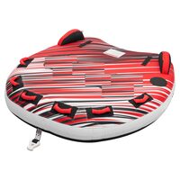 Saltea gonflabila pentru sporturi acvatice, 3 x locuri, Rosu, max 231 kg, aripioare stabilizare, 1650 x 1620 x 360 mm