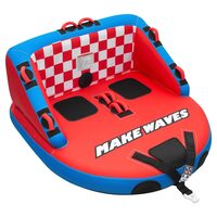 Fotoliu gonflabil pentru sporturi acvatice, 2 x locuri, Albastru/Rosu, max 154 kg, puncte duble remorcare