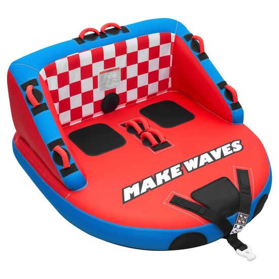 Fotoliu gonflabil pentru sporturi acvatice, 2 x locuri, Albastru/Rosu, max 154 kg, puncte duble remorcare