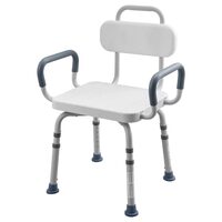 Scaun de dus rotativ cu brate si spatar pentru persoane cu dizabilitati, max 180 kg, Anti-derapant, aluminiu