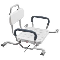 Scaun de dus/cada rotativ cu brate si spatar pentru persoane cu dizabilitati, max 100 kg, Anti-derapant, aluminiu