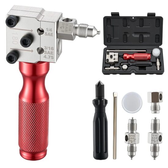 Trusa de scule pentru evazare versatilă la 45° conducte de frana, 4.75 /6.35 mm, 2 x matrite de formare