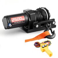 Troliu electric 1.2 CP, capacitate 1134 kg, IP54, Telecomanda Wireless, cablu franghie sintetica Φ4.8 mm x 12 m, 12 V DC