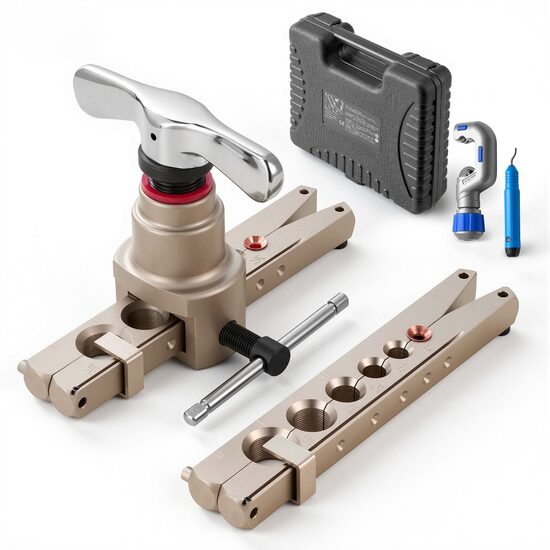 Trusa de scule pentru evazare versatilă la 45° tuburi de cupru/aluminiu, 1/4"-3/4" si 6-19 mm