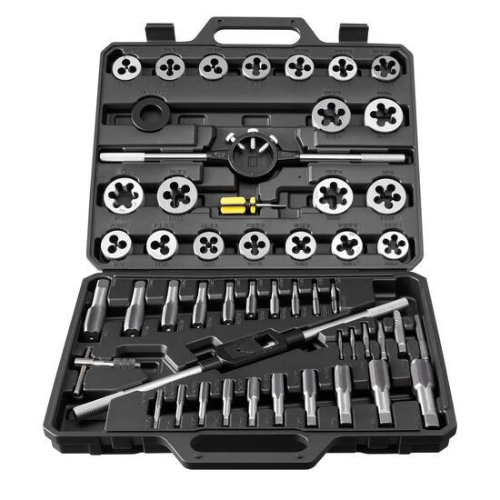 Set 51 filiere si tarozi, M6-M24, Otel premium, cutie depozitare si transport