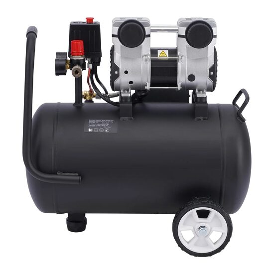 Compresor portabil fara ulei Ultra-silentios, 650 W, 56 l/min, 8 Bar, Capacitate rezervor 30 l