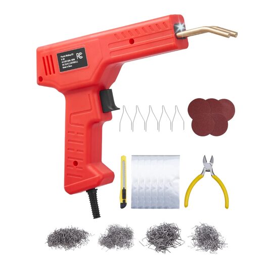 Pistol de lipit plastic, 100 W, 800 capse, Lumina Led, 450 °C