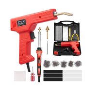 Set Ciocan si Pistol de lipit plastic, 100 W, 1000 capse, Lumina Led, 450 °C, Trusa