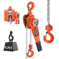 Palan manual cu clichet dublu si lant, max 750 kg, Frana mecanica, Carlige rotative, Inaltime 1.5 m