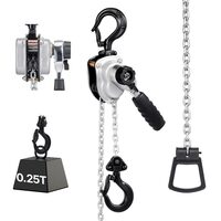 Palan manual cu clichet dublu si lant, max 250 kg, Frana mecanica, Carlige rotative, Inaltime 1.5 m