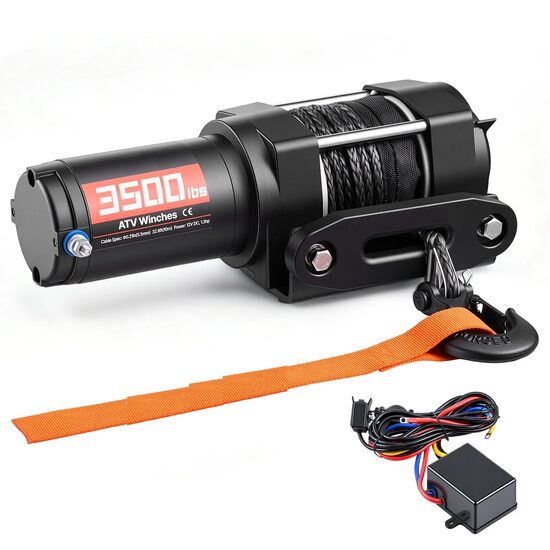 Troliu electric 1.3 CP, capacitate 1587 kg, IP55, Telecomanda cu fir, cablu sintetic Φ5.5 mm x 10 m, 12 V DC