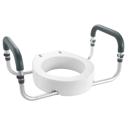 Scaun toaleta inaltat 89 mm, manere cu captuseala moale, max 136 kg