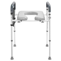 Scaun toaleta cu cotiere, reglare pe inaltime în 7 poziții 490 - 640 mm, max 158 kg