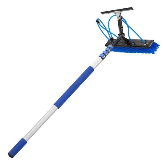 Racleta si Perie telescopica pentru spalat panouri solare, 4.6 m, Furtun apa 20 m, Aluminiu, Greutate 3.6 kg, Dozator sapun