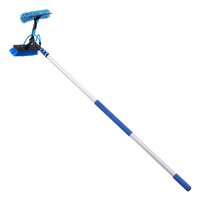 Kit Perie telescopica pentru spalat panouri solare, 6 m, Furtun apa 20 m, Aluminiu, Greutate 3.4 kg, Dozator sapun