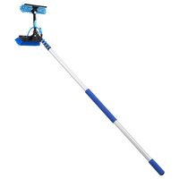 Kit Perie telescopica pentru spalat panouri solare, 7.8 m, Furtun apa 20 m, Aluminiu, Greutate 4.2 kg, Dozator sapun