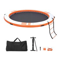 Doc plutitor gonflabil rotund, Diametru 3.05 m, portocaliu, Scara, suprafata antiderapanta, pompa, geanta