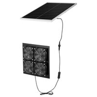 Set 4 x ventilatoare cu panou solar pentru sere/mansarde, 25 W, 2668 rpm, IP65