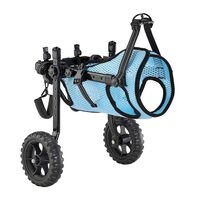 Carucior reabilitare pentru caini mici, 2 x roti mari, Reglabil Inaltime/ Lungime/Latime, Aluminiu, capacitate max 10 kg