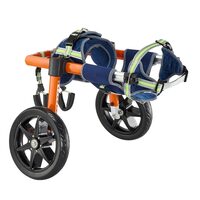 Carucior reabilitare pentru caini, 2 x roti mari, Reglabil Inaltime/ Lungime/Latime, Aluminiu, capacitate 15.8-21.7 kg