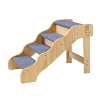 Scara cu 4 trepte pentru animale companie, Lemn, max 68 kg, suprafata anti-derapanta