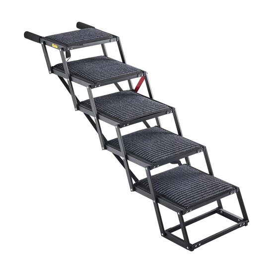 Scara pliabila cu 5 trepte pentru masina, Suprafata antiderapanta, max 90 kg, Otel