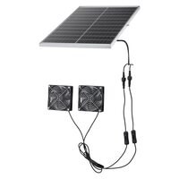 Set 2 x ventilatoare cu panou solar pentru sere/mansarde, 30 W, 2668 rpm, IP65
