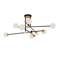 Lustra 8xG9, Aluminiu, IP20, Negru/Auriu, max 8x12 W, 1040 x 360 mm