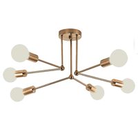 Lustra vintage 6 x E27, Auriu, IP20, 250 x 600 mm, max 6 x 18 W