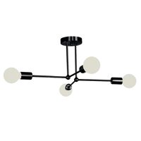 Lustra vintage 4 x E27, Negru, IP20, 250 x 520 mm, max 4 x 18 W