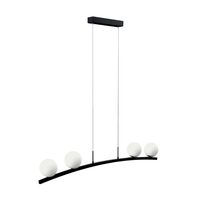 Lustra led 44 W, 4 x globuri, 3340 lm, Negru, Lumina neutra 4000K, 175-265 V, dimensiune 115x120 cm
