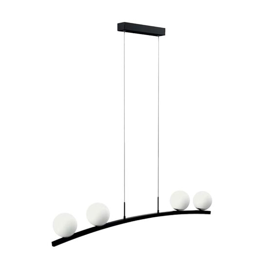 Lustra led 44 W, 4 x globuri, 3340 lm, Negru, Lumina neutra 4000K, 175-265 V, dimensiune 115x120 cm