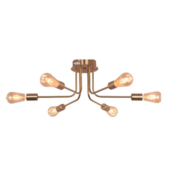 Lustra retro 6 x E27, Auriu, IP20, 200 x 660 mm, max 6 x 18 W