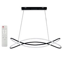 Lustra led 100W, 3CCT, dimabil, Telecomanda, 7000 lm, Negru, 88x100 cm