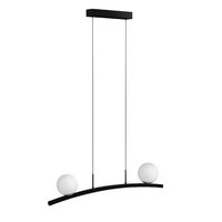 Lustra led 28 W, 2 x globuri, 2160 lm, Negru, Lumina neutra 4000K, 175-265 V, dimensiune 87x120 cm