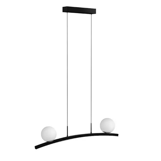 Lustra led 28 W, 2 x globuri, 2160 lm, Negru, Lumina neutra 4000K, 175-265 V, dimensiune 87x120 cm