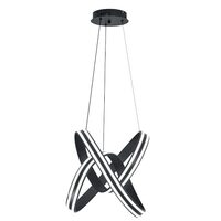 Lustra led 168 W, 3CCT, dimabil, Telecomanda, 11760 lm, Negru, 45x110 cm