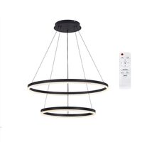 Lustra led 88 W, 3CCT, dimabil, Telecomanda, 6160 lm, Negru, 60x120 cm