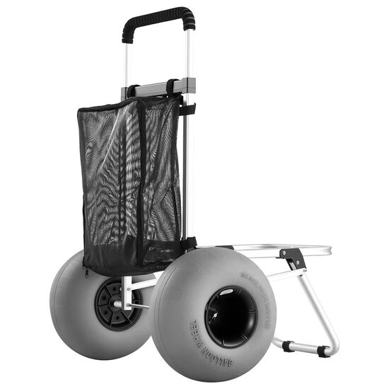 Carucior pentru nisip cu roti mari gonflabile, Pliabil, Capacitate 75 kg, Pompa, maner reglabil