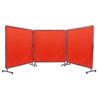Set 3 x panouri cu cadru metalic protectie la sudura, Rosu, 24 x roti, dimensiune panou 1.8x1.8 m