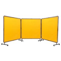 Set 3 x panouri cu cadru metalic protectie la sudura, Galben, 24 x roti, dimensiune panou 1.8x1.8 m