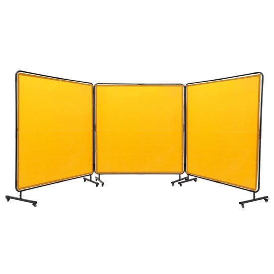 Set 3 x panouri cu cadru metalic protectie la sudura, Galben, 24 x roti, dimensiune panou 1.8x1.8 m