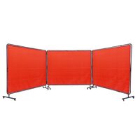 Set 3 x panouri cu cadru metalic protectie la sudura, Rosu, 24 x roti, dimensiune panou 1.8x2.4 m