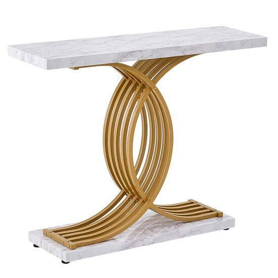 Masa consola ingusta, 1 x Nivel, Metal/MDF, 100 x 30 x 81 cm