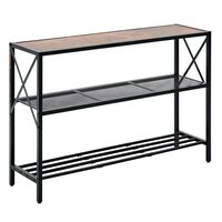Masa consola ingusta, 3 x Nivel, Otel/Lemn, 106 x 29,5 x 73,5 cm