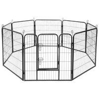 Tarc metalic pentru animale, 80 x 80 cm, 8 x panouri, configuratie extensibila, 2 x incuietori