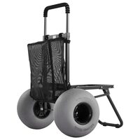 Carucior pentru nisip cu roti mari gonflabile, Pliabil, Capacitate 75 kg, Pompa, inaltime reglabila 855-1150 mm