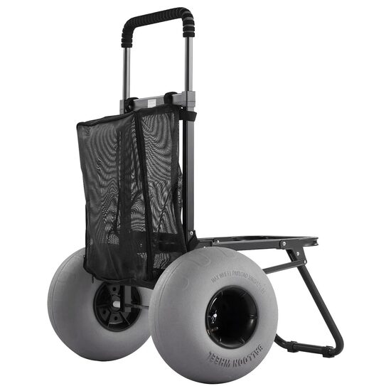 Carucior pentru nisip cu roti mari gonflabile, Pliabil, Capacitate 75 kg, Pompa, inaltime reglabila 855-1150 mm